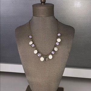 Reversible purple and white statement necklace